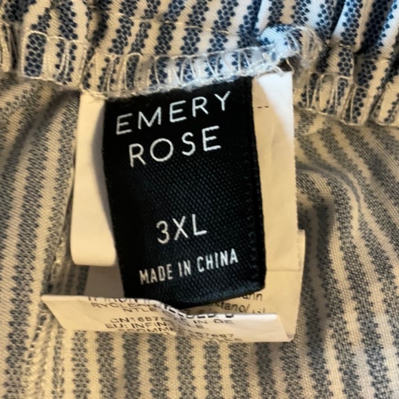 Blue Striped Floral Embroidered Women's Top - Picture 10 of 11